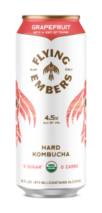 Flying Embers Hard Kombucha -  Grapefruit Thyme 16oz