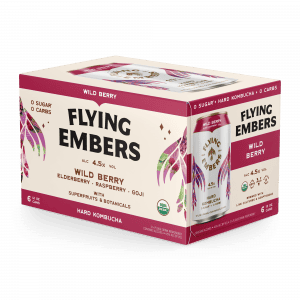 Flying Embers Wild Berry Hard Kombucha - 6pk