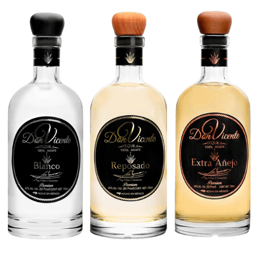 Don vicente pack, blanco, reposado, anejo